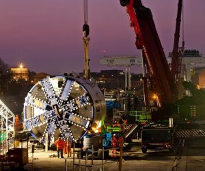 Preparing one of the tunnelling machines