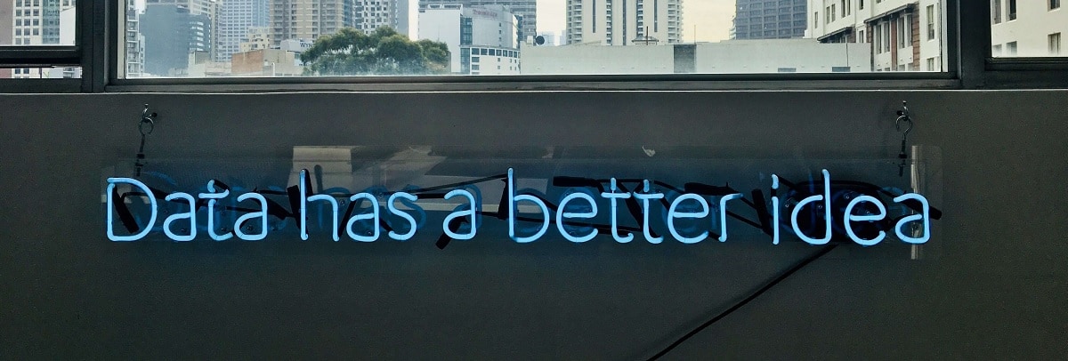 mage in which you read Data has better idea in blue neon and the skyline of a city in the background