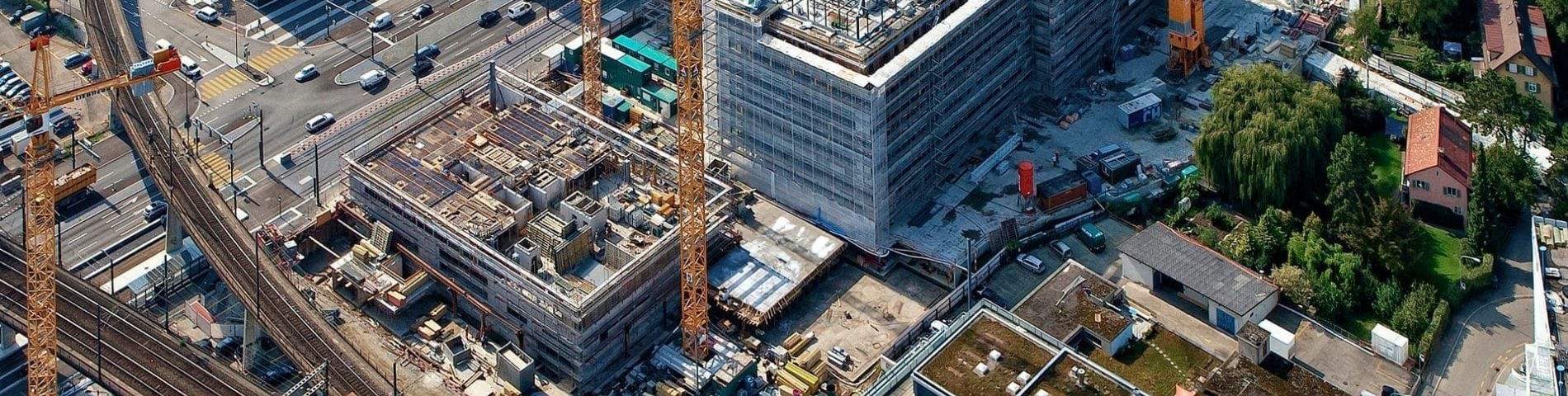 aerial view of construction site