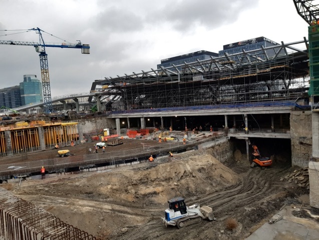 Warsaw West Station: top-down construction 