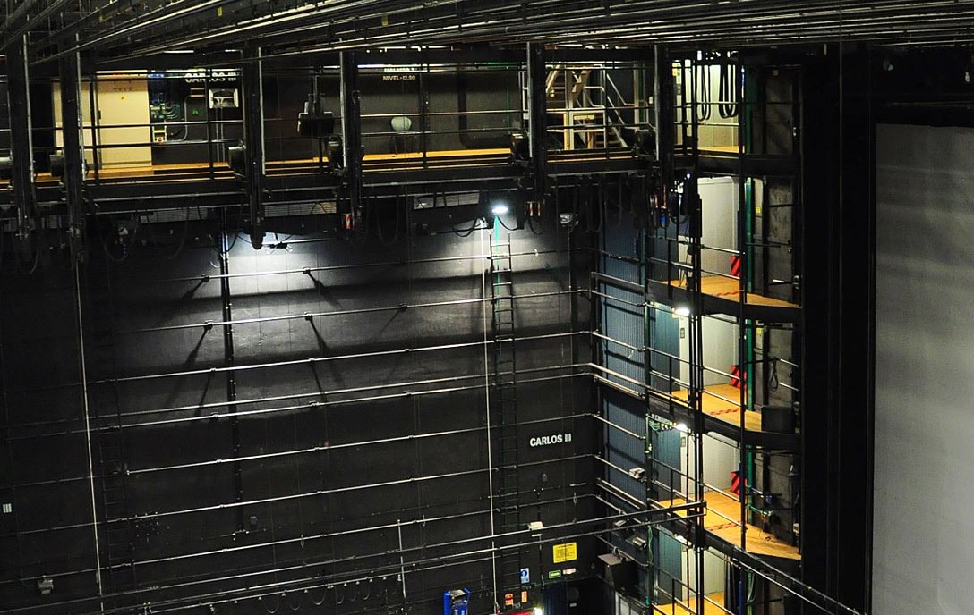 The catwalk in a theater