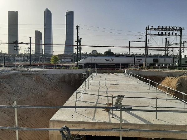 Caisson executed on site, ready for pushing