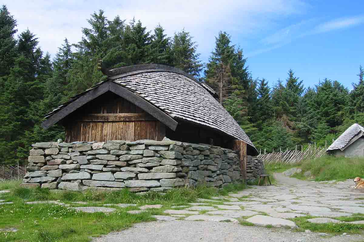Reconstruction of a Viking age structure.