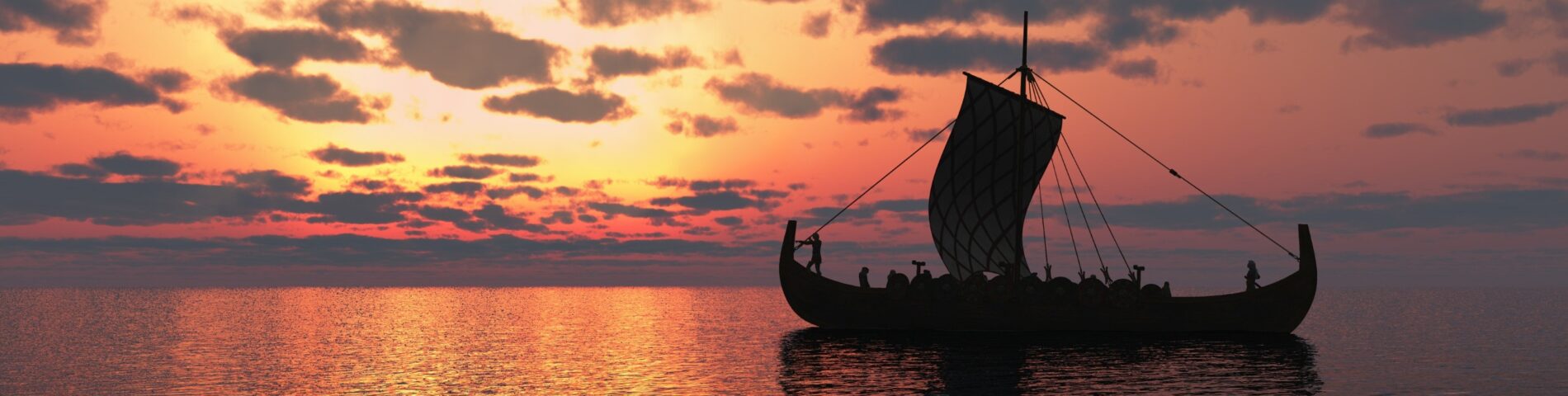 Barco Vikingo en un mar tranquilo